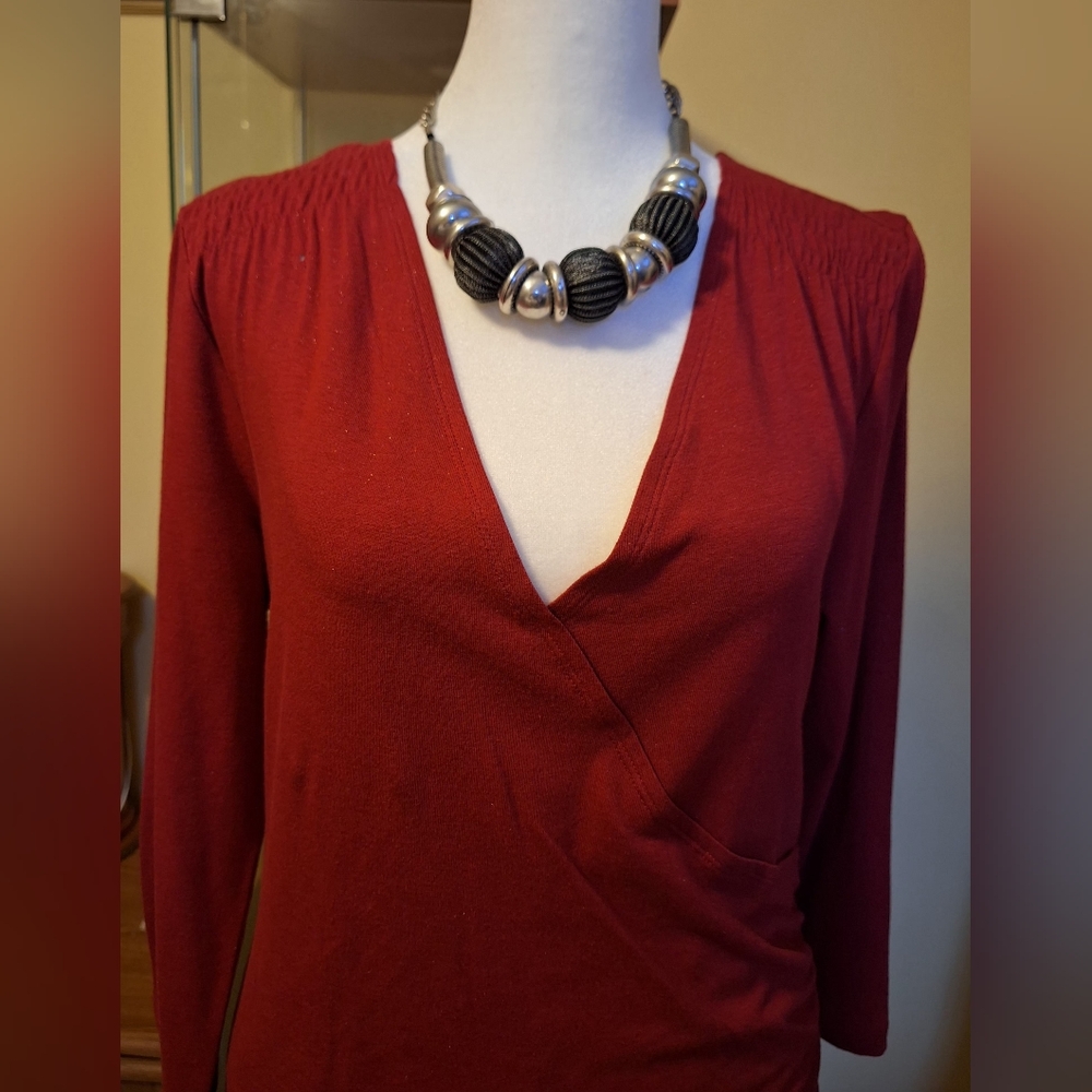 Charter Club Deep Red Cotton Blend Shirt